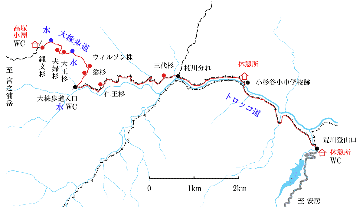 縄文杉コース地図